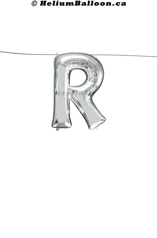 Make Your Own Balloon Banner / Name / Phrase... - Silver Letters 16" - Air Filled Only