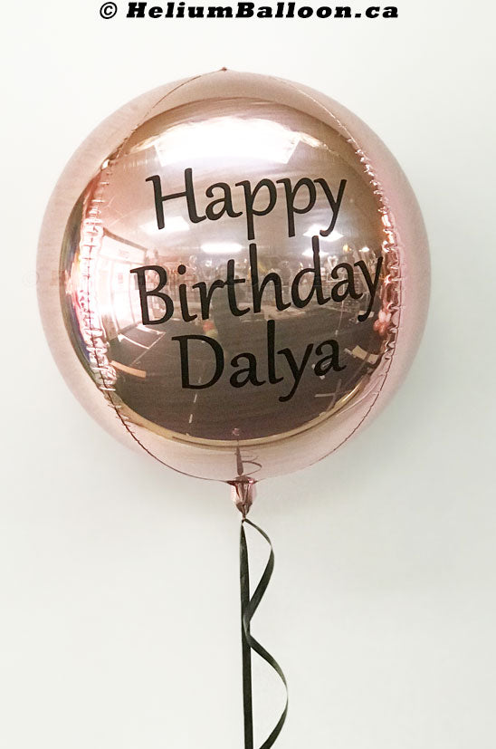 Personalized Sphere Shaped Metallic Balloon 17'' ( Colors Available )