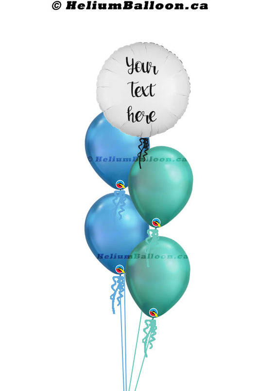 Personalized Balloon Bouquet - Round Metallic Balloon 18'' ( Colors Available )